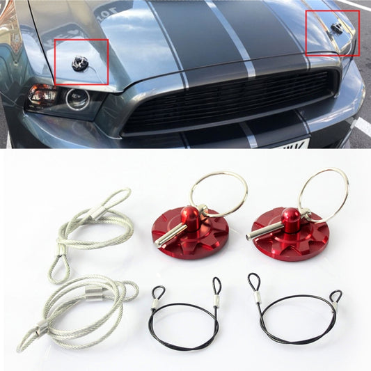 XH-6049 Car Universal Modified Racing Punch-free Aluminum Engine Hood Lock Cover(Red) - Locks & Hasps by buy2fix | Online Shopping UK | buy2fix
