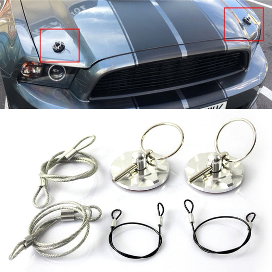 XH-6049 Car Universal Modified Racing Punch-free Aluminum Engine Hood Lock Cover(Silver) - Locks & Hasps by buy2fix | Online Shopping UK | buy2fix