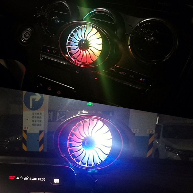 Car Vent Fan Multi-function USB Interface LED Lamp Portable Fan by buy2fix