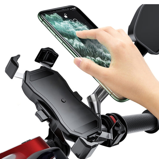 Motorcycle / Bicycle Semi-automatic Contraction Fixing Bracket Phone Holder by buy2fix