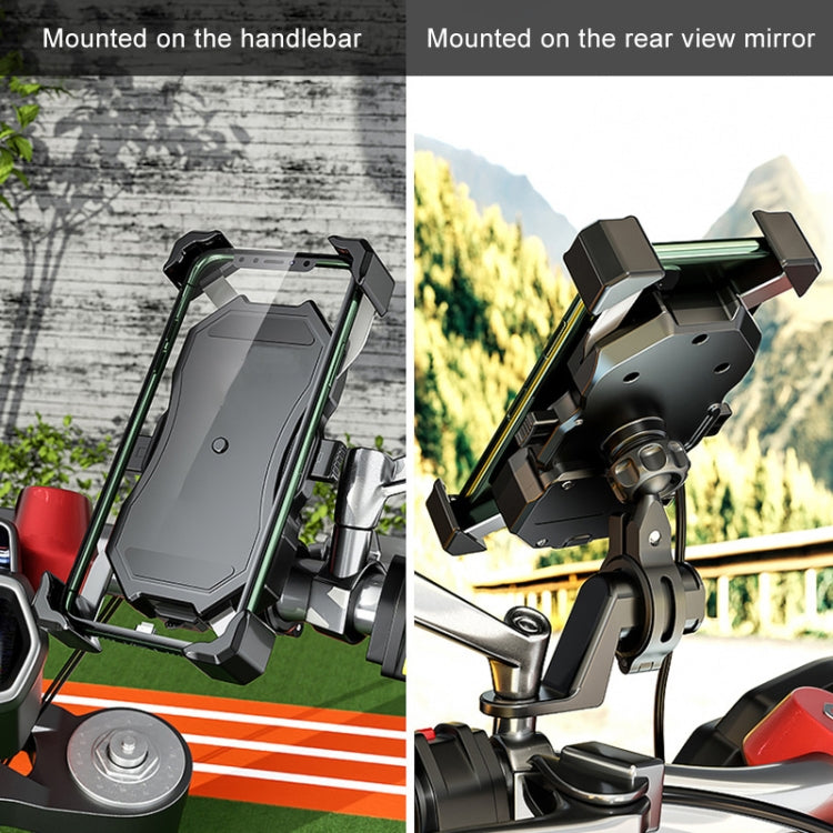 Motorcycle / Bicycle Semi-automatic Contraction Fixing Bracket Phone Holder by buy2fix