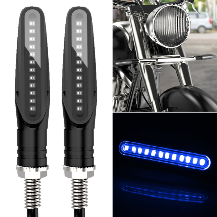 2 PCS D12V / 1W Motorcycle LED Waterproof Dynamic Blinker Side Lights Flowing Water Turn Signal Light (Blue Light) by buy2fix