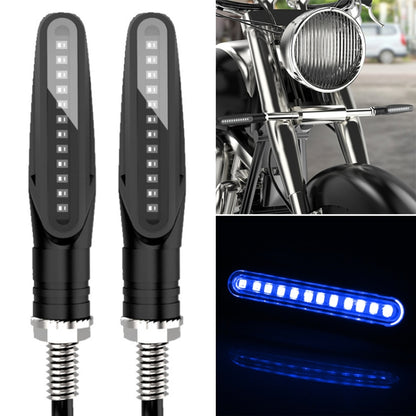 2 PCS D12V / 1W Motorcycle LED Waterproof Dynamic Blinker Side Lights Flowing Water Turn Signal Light (Blue Light) by buy2fix