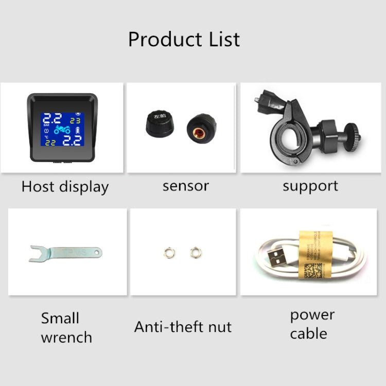 Universal Motorcycle Wireless High Precision Solar Energy TPMS Tire Pressure Alarm System External Tire Monitor by buy2fix