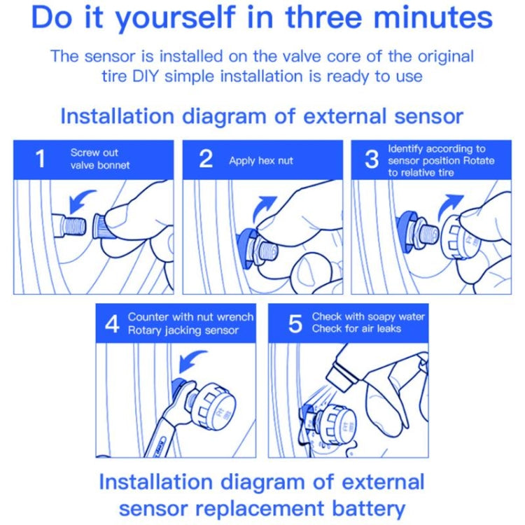 Universal Motorcycle Wireless High Precision Solar Energy TPMS Tire Pressure Alarm System External Tire Monitor by buy2fix