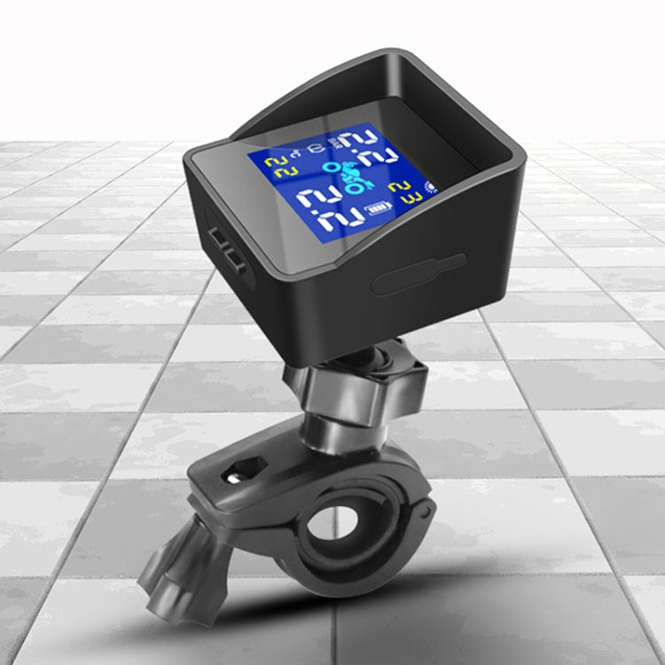 Universal Motorcycle Wireless High Precision Solar Energy TPMS Tire Pressure Alarm System External Tire Monitor by buy2fix