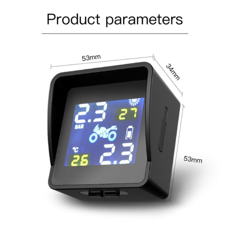 Universal Motorcycle Wireless High Precision Solar Energy TPMS Tire Pressure Alarm System External Tire Monitor by buy2fix