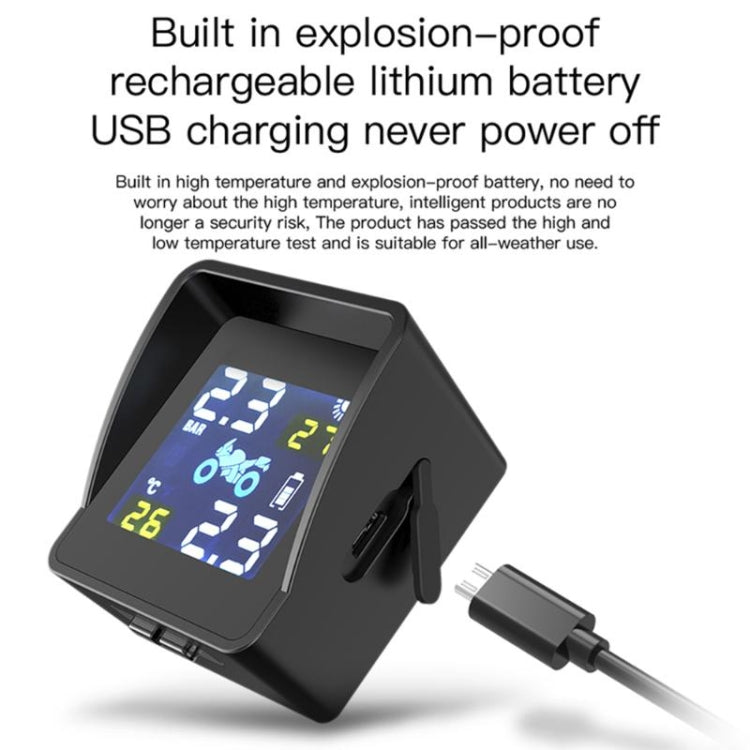 Universal Motorcycle Wireless High Precision Solar Energy TPMS Tire Pressure Alarm System External Tire Monitor by buy2fix