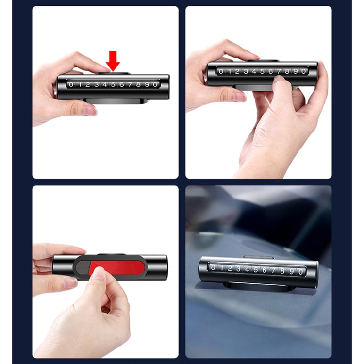 Car Metal Roller Creative Temporary Parking Card Parking Number Card (Red) by buy2fix