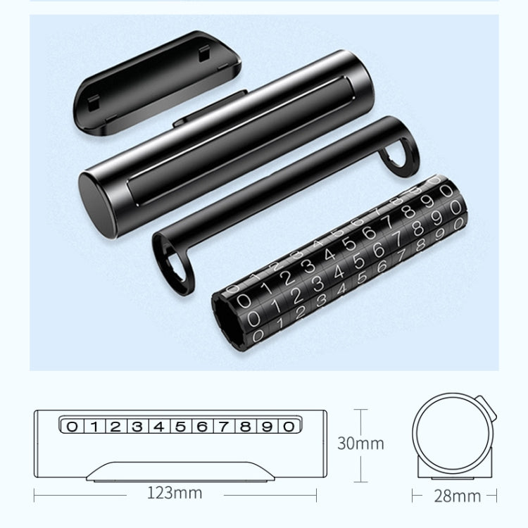 Car Metal Roller Creative Temporary Parking Card Parking Number Card (Silver Grey) by buy2fix