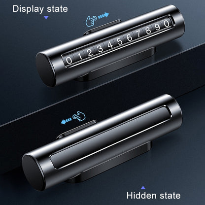 Car Metal Roller Creative Temporary Parking Card Parking Number Card (Silver Grey) by buy2fix