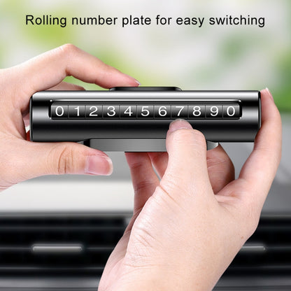 Car Metal Roller Creative Temporary Parking Card Parking Number Card (Silver Grey) by buy2fix