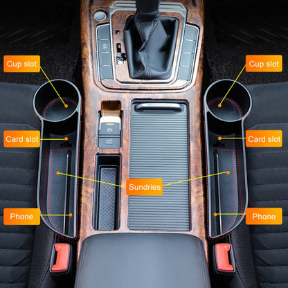 2 PCS Car Multi-functional Console Box Cup Holder Seat Gap Side Storage Box (Black) - Stowing Tidying by buy2fix | Online Shopping UK | buy2fix