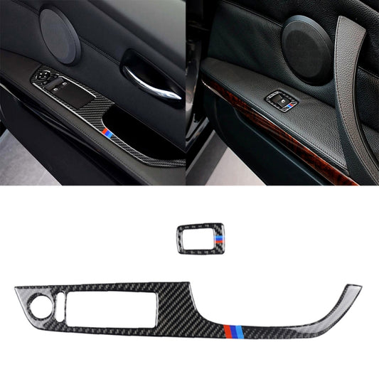 2 in 1 Three Color Carbon Fiber Car Right Driving Lifting Panel Decorative Sticker for BMW E92 2005-2012 by buy2fix