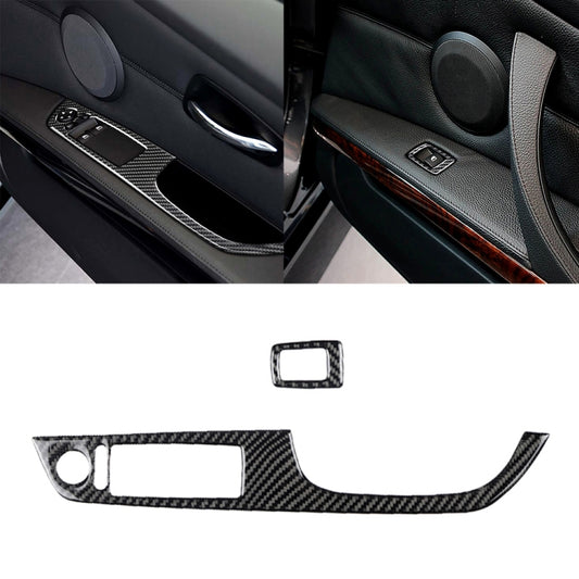 2 in 1 Carbon Fiber Car Right Driving Lifting Panel Decorative Sticker for BMW E92 2005-2012 by buy2fix