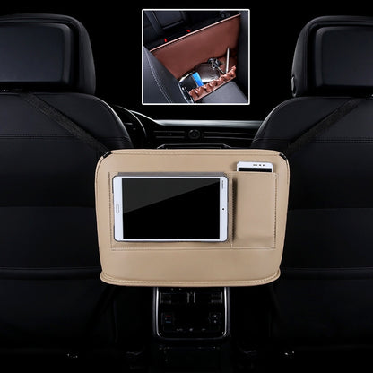 Car Front Seat Hanging Bag Mobile Phone Storage Bag (Beige) by buy2fix