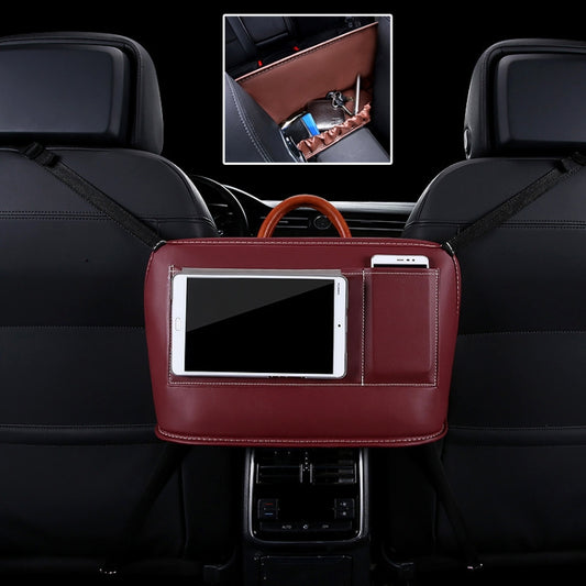 Car Front Seat Hanging Bag Mobile Phone Storage Bag (Wine Red) by buy2fix