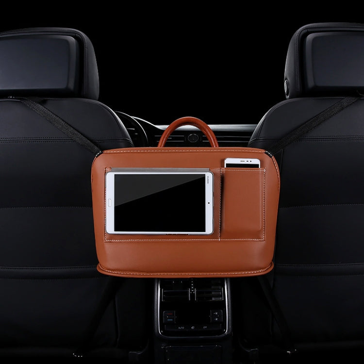 Car Front Seat Hanging Bag Mobile Phone Storage Bag (Brown) by buy2fix