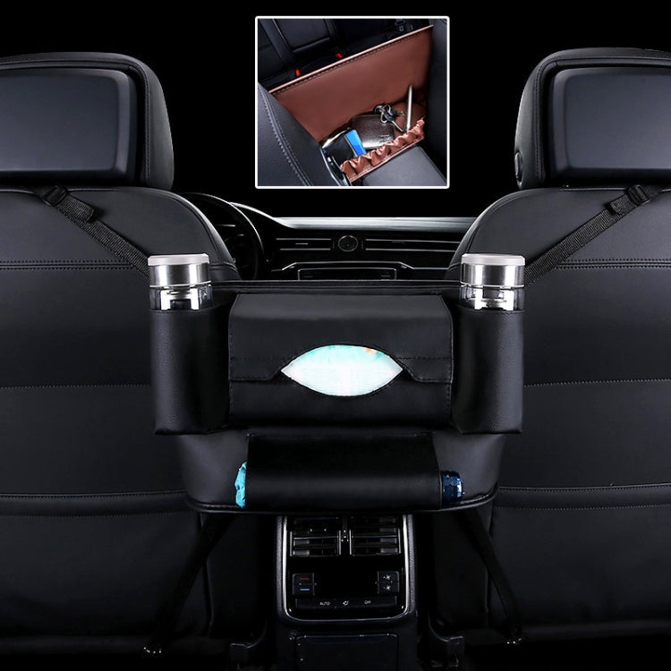 Car Front Seat Hanging Bag Paper Towel / Water Cup Storage Bag(Black) by buy2fix