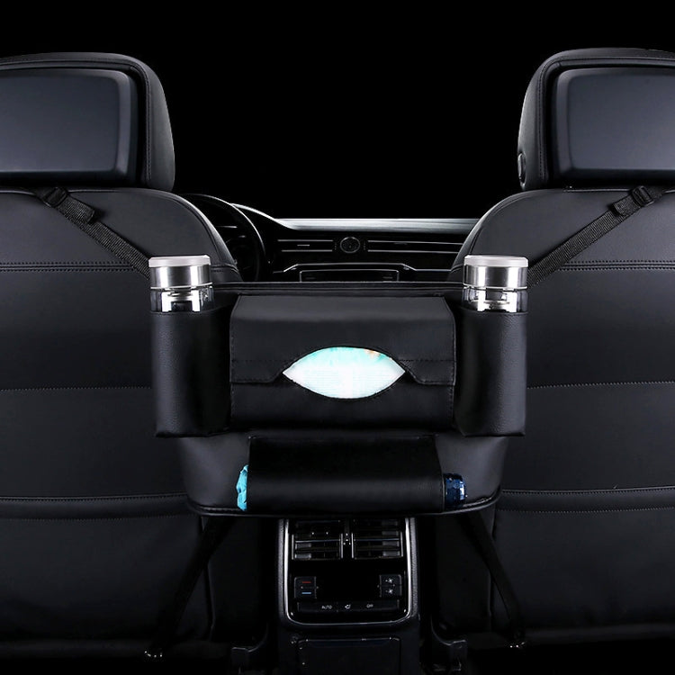 Car Front Seat Hanging Bag Paper Towel / Water Cup Storage Bag(Black) by buy2fix