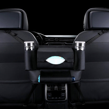 Car Front Seat Hanging Bag Paper Towel / Water Cup Storage Bag(Black) by buy2fix