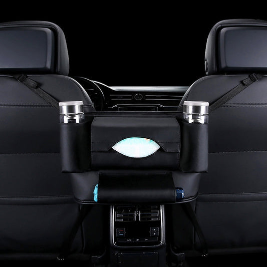 Car Front Seat Hanging Bag Paper Towel / Water Cup Storage Bag(Black) by buy2fix