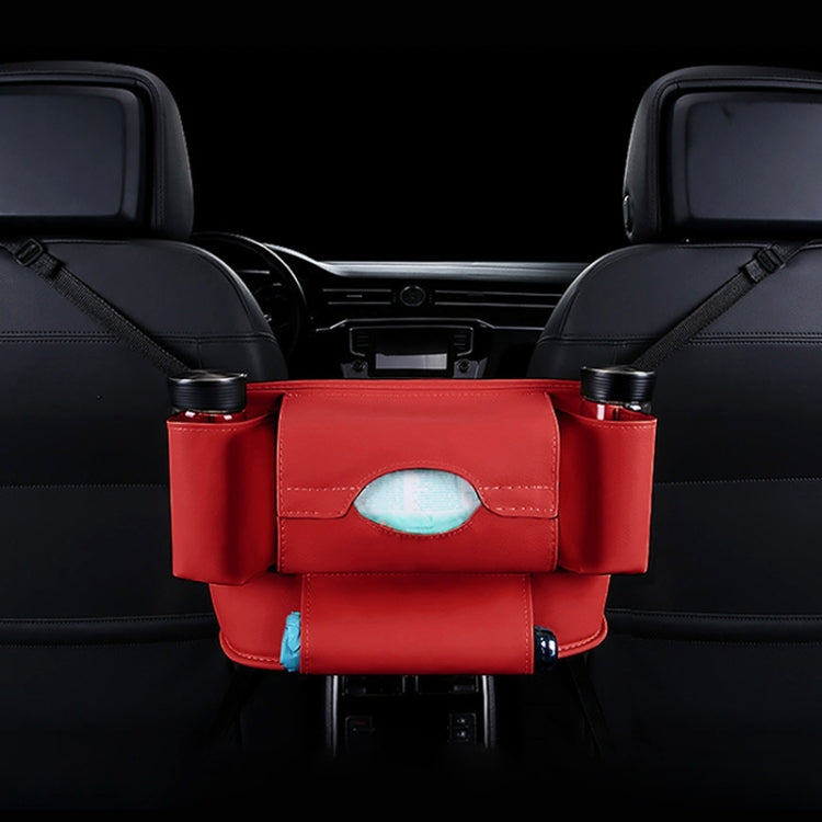Car Front Seat Hanging Bag Paper Towel / Water Cup Storage Bag(Red) by buy2fix
