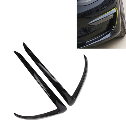 2 PCS Car Lamp Eyebrow Decorative Sticker Fog Lamp Frame for Tesla Model 3(Black) by buy2fix