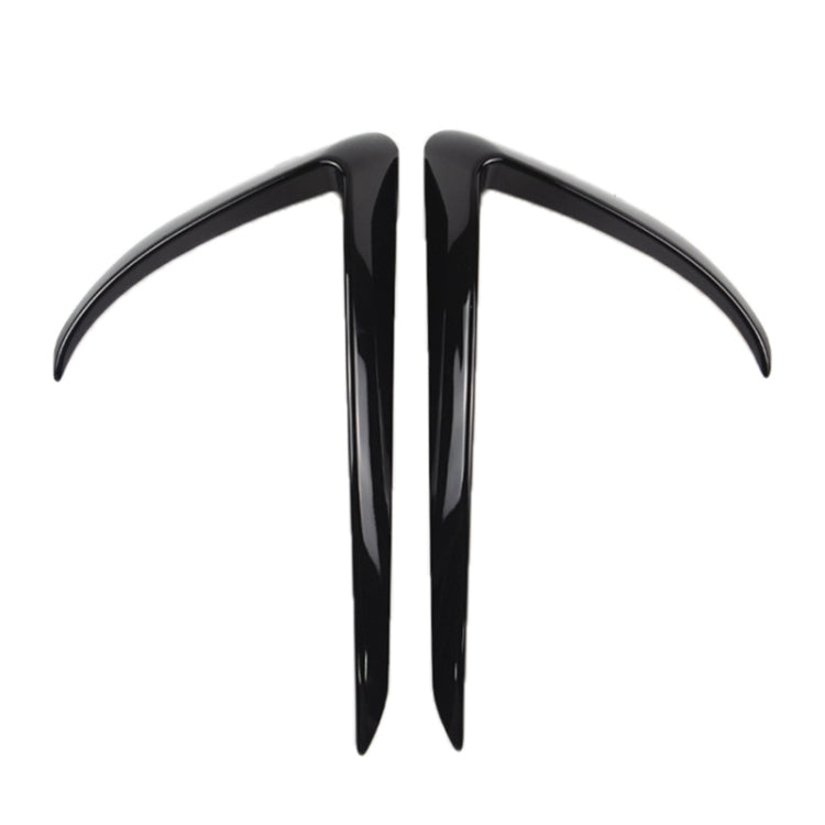 2 PCS Car Lamp Eyebrow Decorative Sticker Fog Lamp Frame for Tesla Model 3(Black) by buy2fix