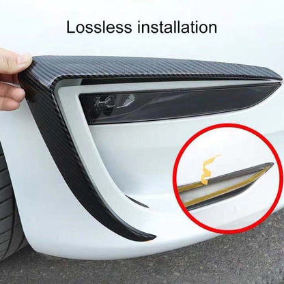 2 PCS Car Lamp Eyebrow Decorative Sticker Fog Lamp Frame for Tesla Model 3(Black) by buy2fix