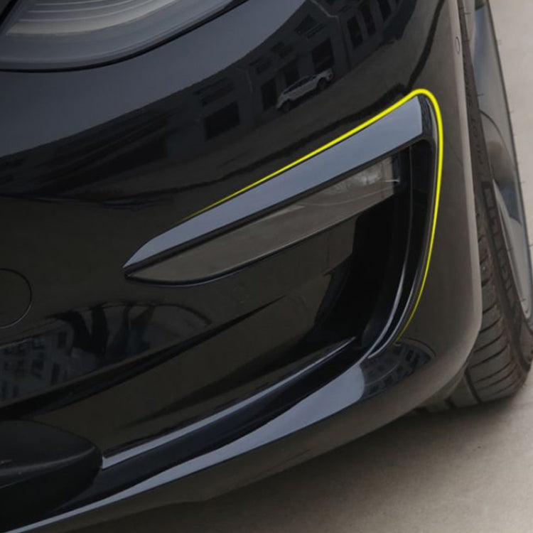 2 PCS Car Lamp Eyebrow Decorative Sticker Fog Lamp Frame for Tesla Model 3(Black) by buy2fix