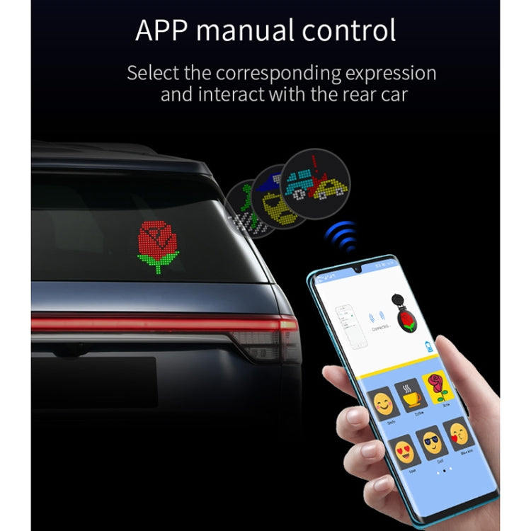 EM01 Car Bluetooth Intelligent LED Expression Sticker Emoticons APP Manual Control by buy2fix