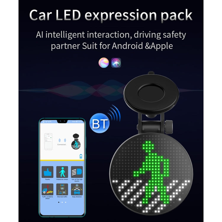 EM01 Car Bluetooth Intelligent LED Expression Sticker Emoticons APP Manual Control by buy2fix
