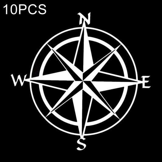 10 PCS Car Compass Pattern Random Decorative Sticker White - Decorative Sticker by buy2fix | Online Shopping UK | buy2fix