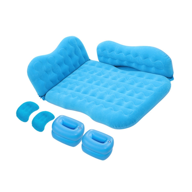 Universal Car Travel Inflatable Mattress Air Bed Camping Back Seat Couch with Head Protector + Wide Side Baffle (Baby Blue) by buy2fix