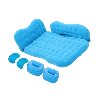 Universal Car Travel Inflatable Mattress Air Bed Camping Back Seat Couch with Head Protector + Wide Side Baffle (Baby Blue) by buy2fix