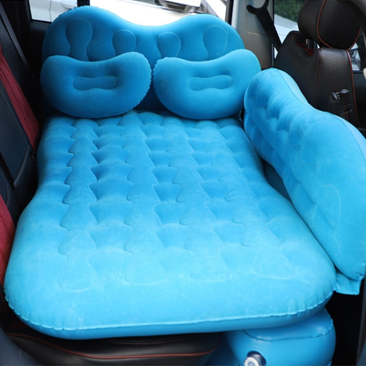 Universal Car Travel Inflatable Mattress Air Bed Camping Back Seat Couch with Head Protector + Wide Side Baffle (Baby Blue) by buy2fix
