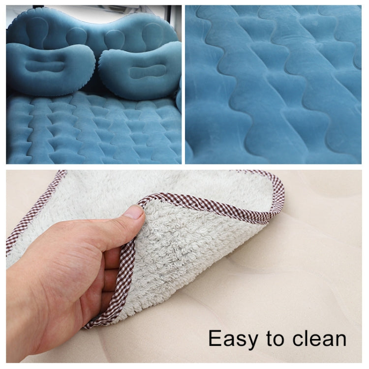 Universal Car Travel Inflatable Mattress Air Bed Camping Back Seat Couch with Head Protector + Wide Side Baffle (Baby Blue) by buy2fix