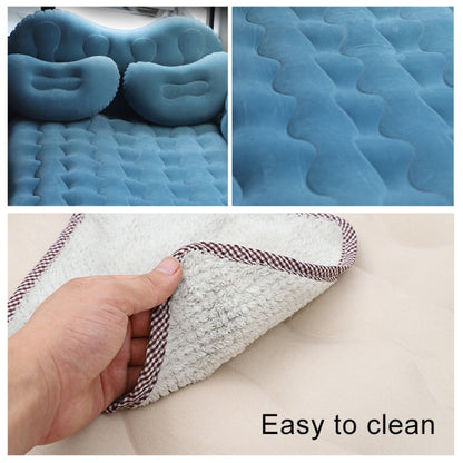 Universal Car Travel Inflatable Mattress Air Bed Camping Back Seat Couch with Head Protector + Wide Side Baffle (Baby Blue) by buy2fix