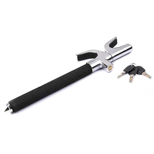 Car Adjustable Telescopic U Shape Steering Wheel Lock Anti-theft Cipher Lock with Safety Hammer by buy2fix