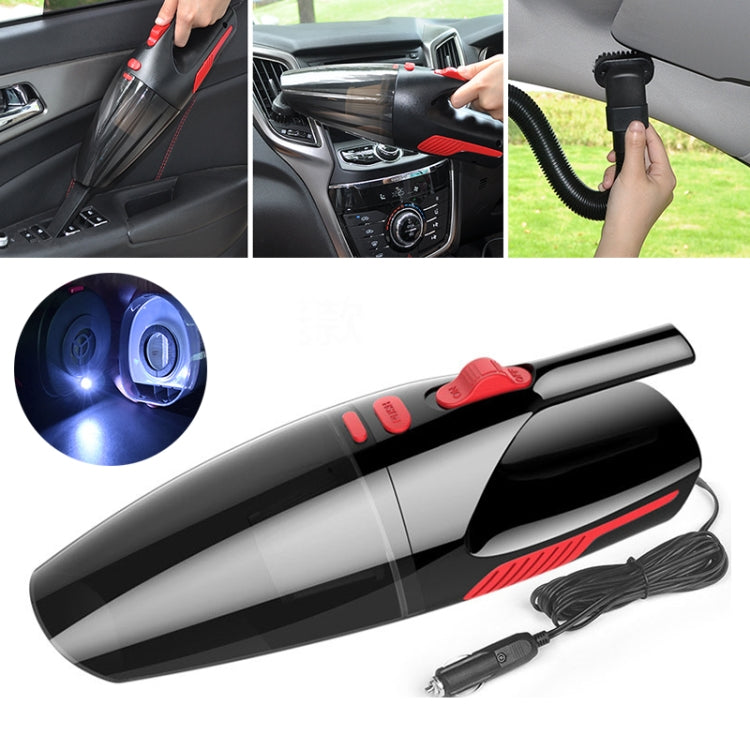 Car Wired Portable 120W Handheld Powerful Vacuum Cleaner with LED Light Cable Length: 5m(Black) by buy2fix