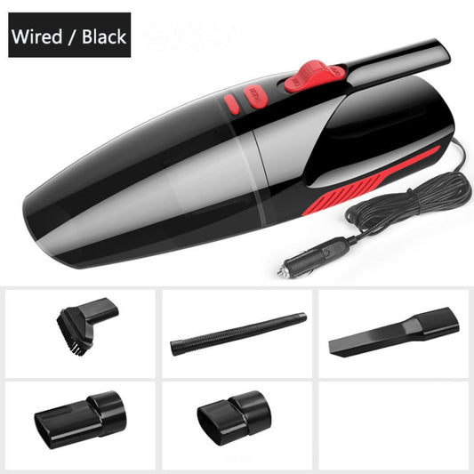 Car Wired Portable 120W Handheld Powerful Vacuum Cleaner with LED Light Cable Length: 5m(Black) by buy2fix