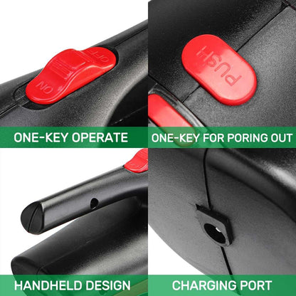 Car Wired Portable 120W Handheld Powerful Vacuum Cleaner with LED Light Cable Length: 5m(Black) by buy2fix