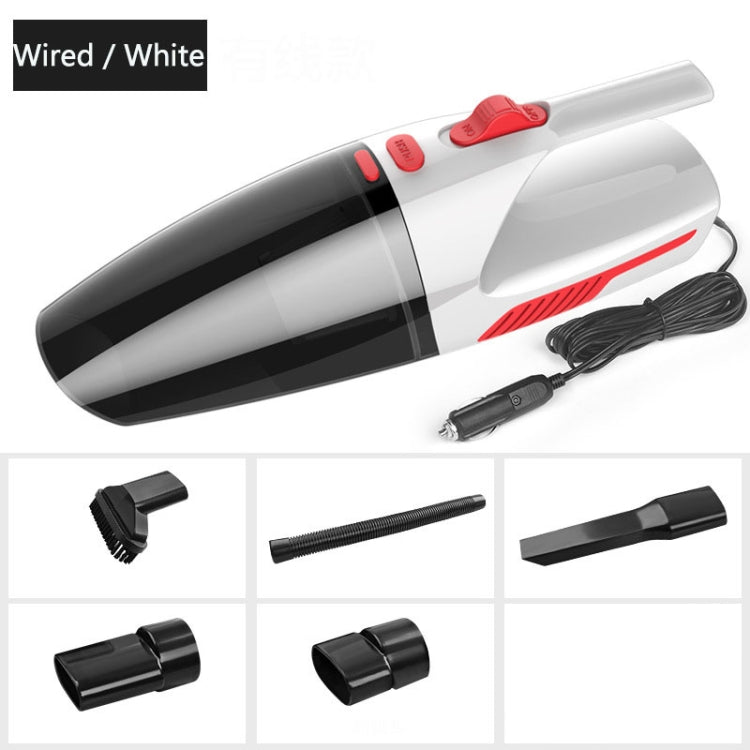 Car Wired Portable 120W Handheld Powerful Vacuum Cleaner with LED Light Cable Length: 5m(White) by buy2fix