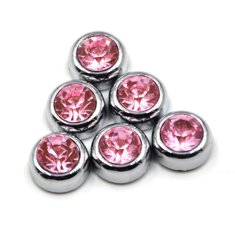 6 in 1 Car Diamond Sticker Set Personality Crystal Decoration (Pink) by buy2fix