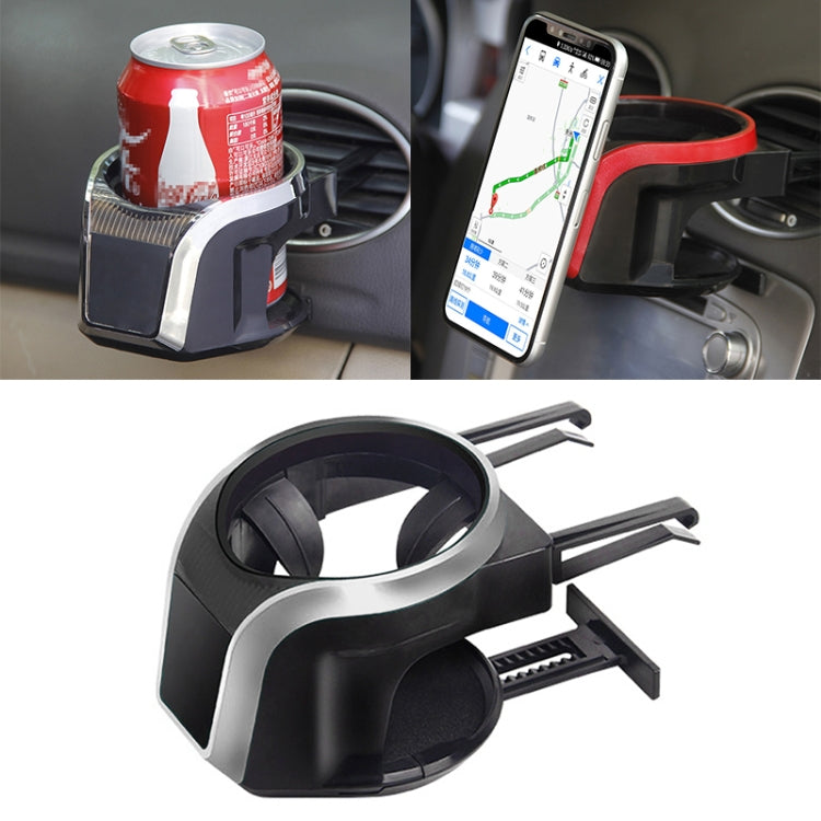 2 in 1 Car Air Outlet Magnetic Mount Beverage Cup Stand Phone Holder(Silver) by buy2fix