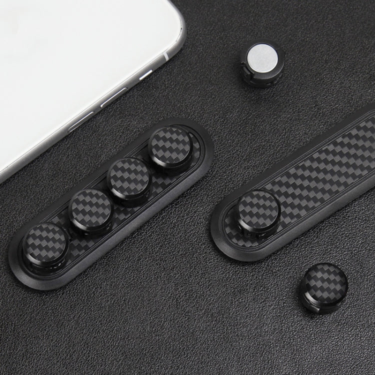 Car Carbon Fiber Magnetic Clamp Cable Storage Box Creative Desktop Hub Organizer by buy2fix