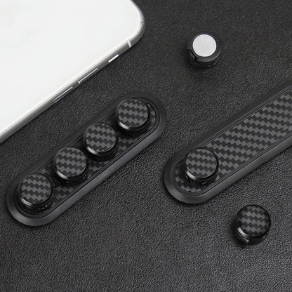 Car Carbon Fiber Magnetic Clamp Cable Storage Box Creative Desktop Hub Organizer by buy2fix