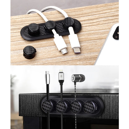 Car Carbon Fiber Magnetic Clamp Cable Storage Box Creative Desktop Hub Organizer by buy2fix