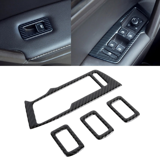 Car Carbon Fiber Window Glass Lifter Panel Decorative Sticker for Volkswagen Tiguan L 2019-2021 by buy2fix